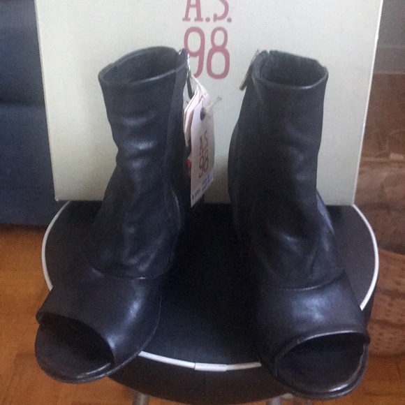 New A.S. 98 Black Floating Heal Wedge - Picture 3 of 8